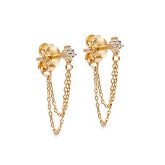 GOLD CELESTIAL CHAIN DROP EARRINGS