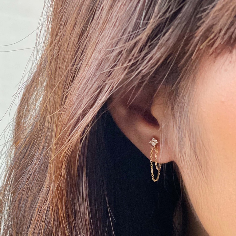 GOLD CELESTIAL CHAIN DROP EARRINGS