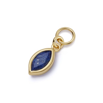 Gold Biography Lapis Marquise Earring Charm