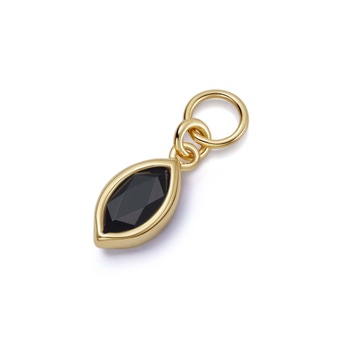 Gold Biography Black Onyx Marquise Earring Charm