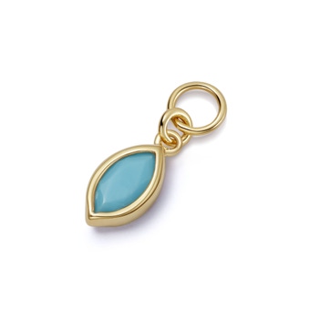 Gold Biography Turquoise Marquise Earring Charm
