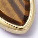 Gold Biography Tigers Eye Triangle Earring Charm
