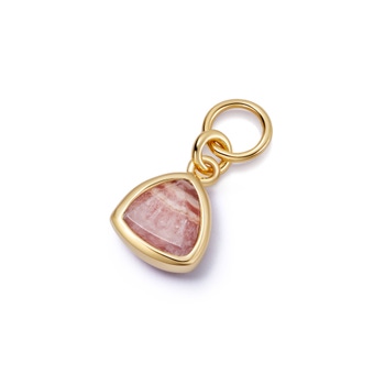 Gold Biography Rhodochrosite Triangle Earring Charm