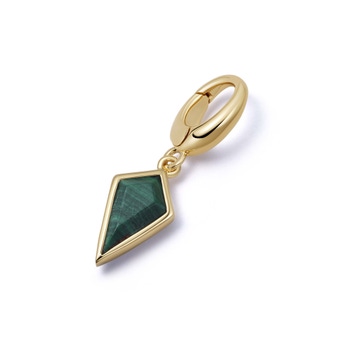 Gold Biography Malachite Kite Charm