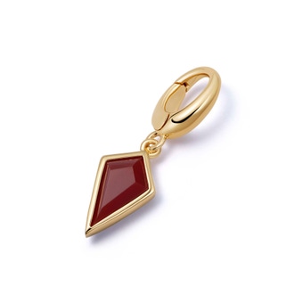 Gold Biography Red Agate Kite Charm