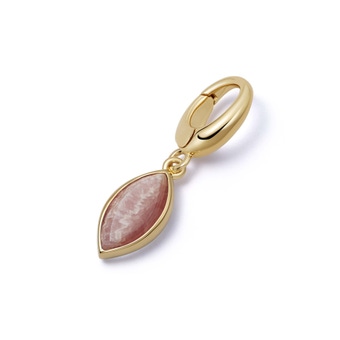 Gold Biography Rhodochrosite Marquise Charm