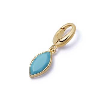 Gold Biography Turquoise Marquise Charm