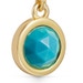 Gold Deco Faceted Turquoise Drop Hoop Earrings