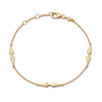Adorn your wrist with elegance. Our Gold Deco Arrow Station Bracelet blends sophistication with timeless style. Discover your perfect accessory today!