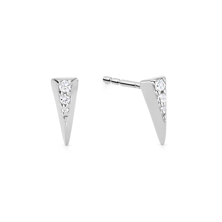 Silver Deco Shard Stud Earrings | Astley Clarke