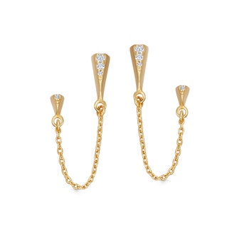 Elevate your style with our Gold Deco Shard Chain Stud Earrings. Unique, elegant, and versatile, perfect for any occasion. Shop now!