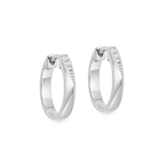 Silver Deco Shard Huggie Hoop Earrings | Astley Clarke