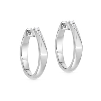 Silver Large Deco Shard Hoop Earrings | Astley Clarke