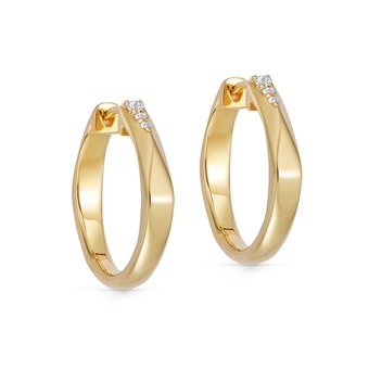 Elevate your style with our Gold Large Deco Shard Hoop Earrings. Unique design meets timeless elegance. Perfect for any occasion.