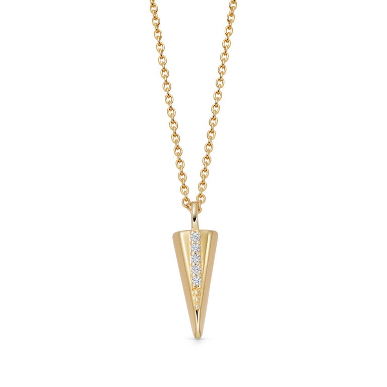 Gold Deco Shard Pendant Necklace | Astley Clarke