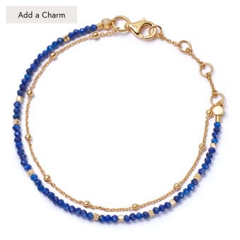 Gold Fine Biography Lapis Bracelet