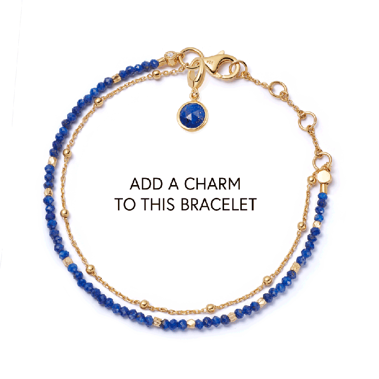 Gold Fine Biography Lapis Bracelet