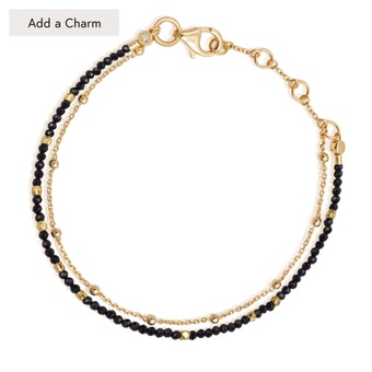 Gold Fine Biography Black Spinel Bracelet