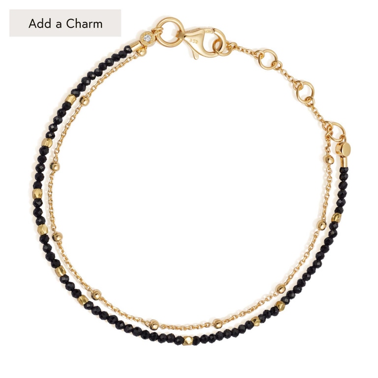 Gold Fine Biography Black Spinel Bracelet