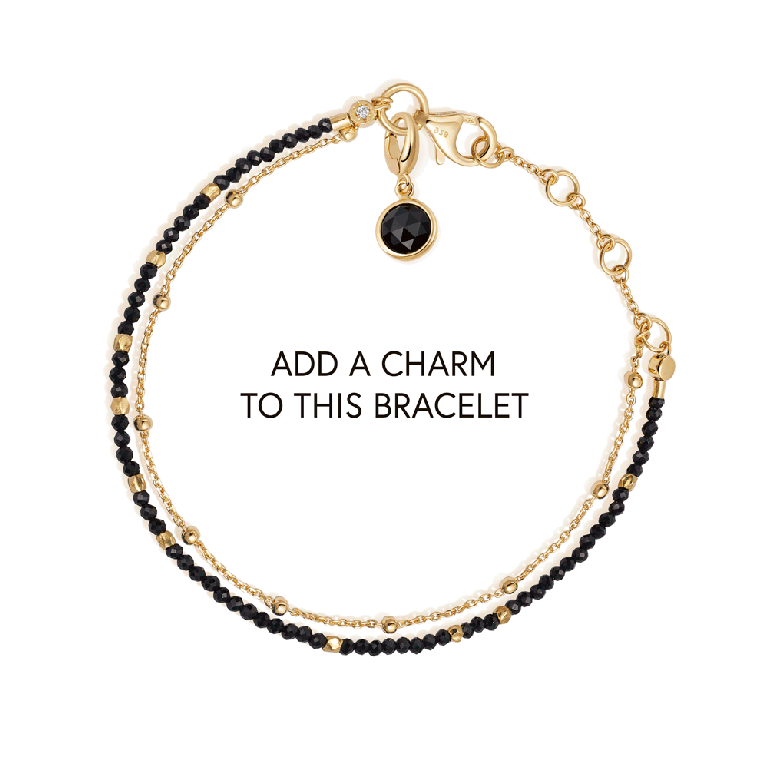 Gold Fine Biography Black Spinel Bracelet