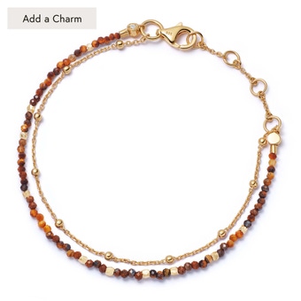 Gold Fine Biography Tigers Eye Bracelet