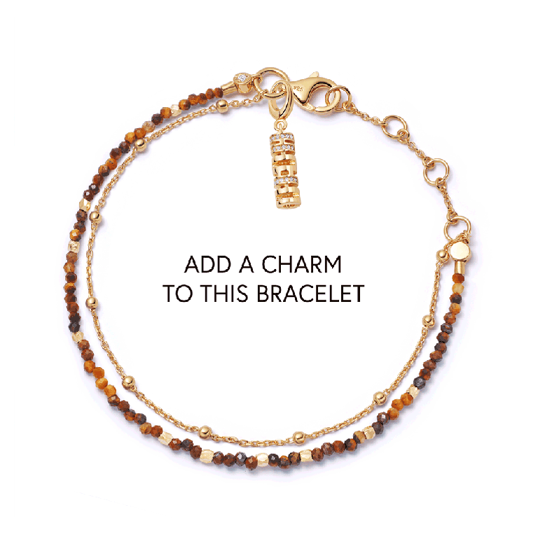 Gold Fine Biography Tigers Eye Bracelet