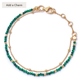 Gold Fine Biography Malachite Bracelet