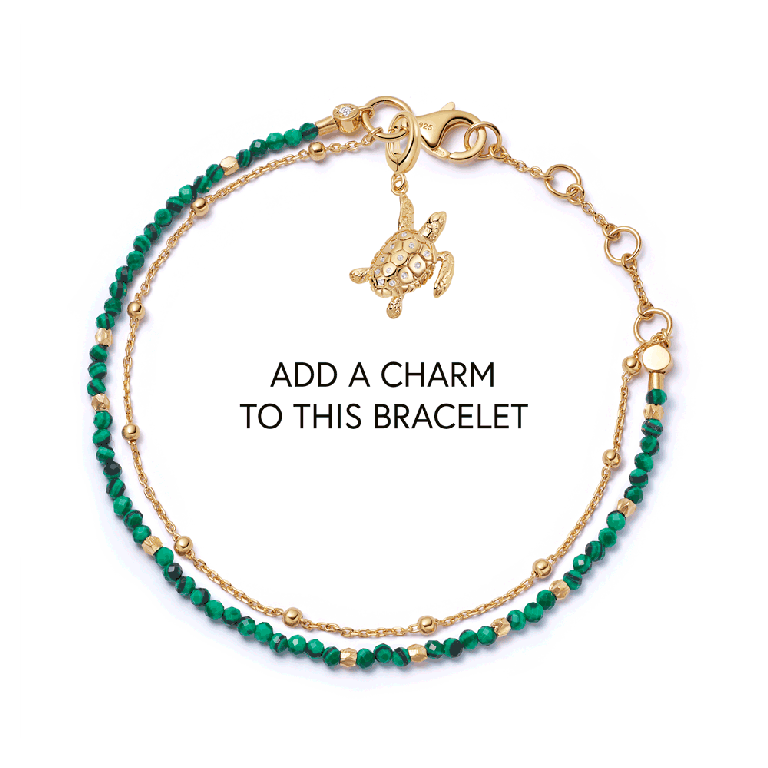Gold Fine Biography Malachite Bracelet