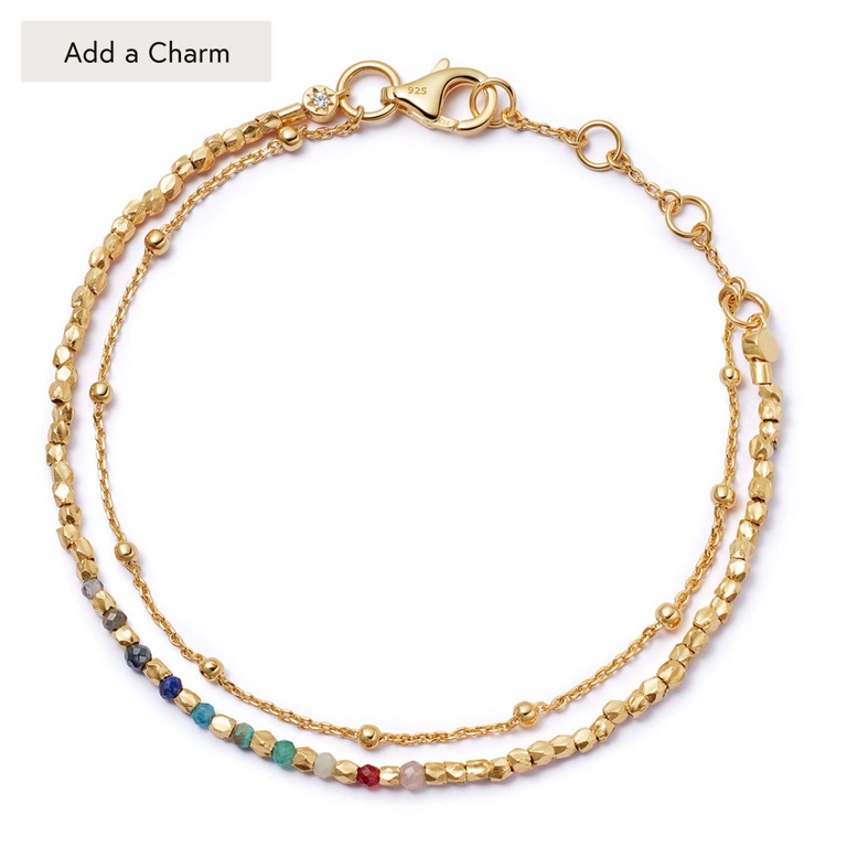Gold Fine Biography Rainbow gemstone Bracelet