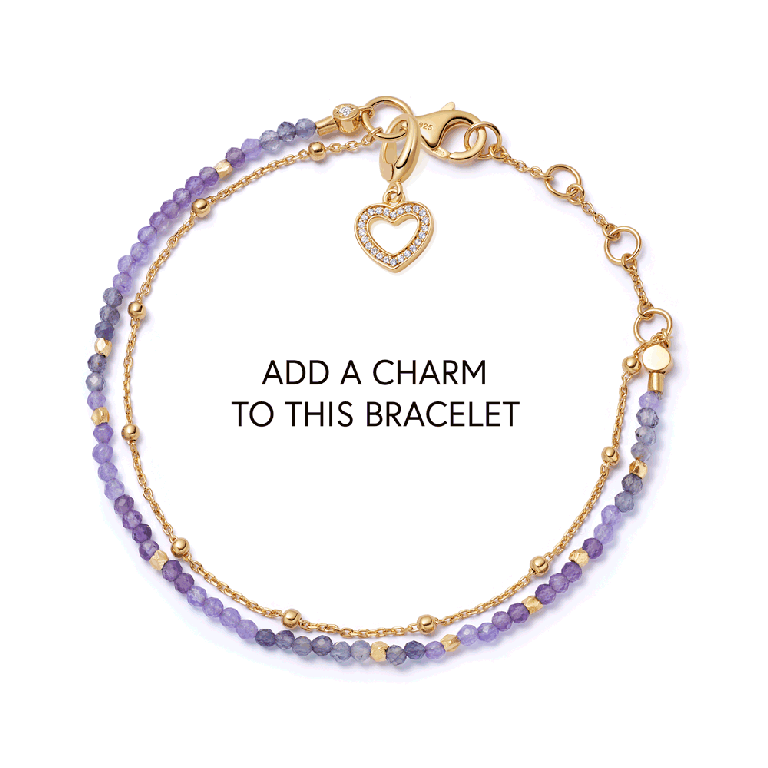 Gold Fine Biography purple multi gemstone bracelet with Amethyst