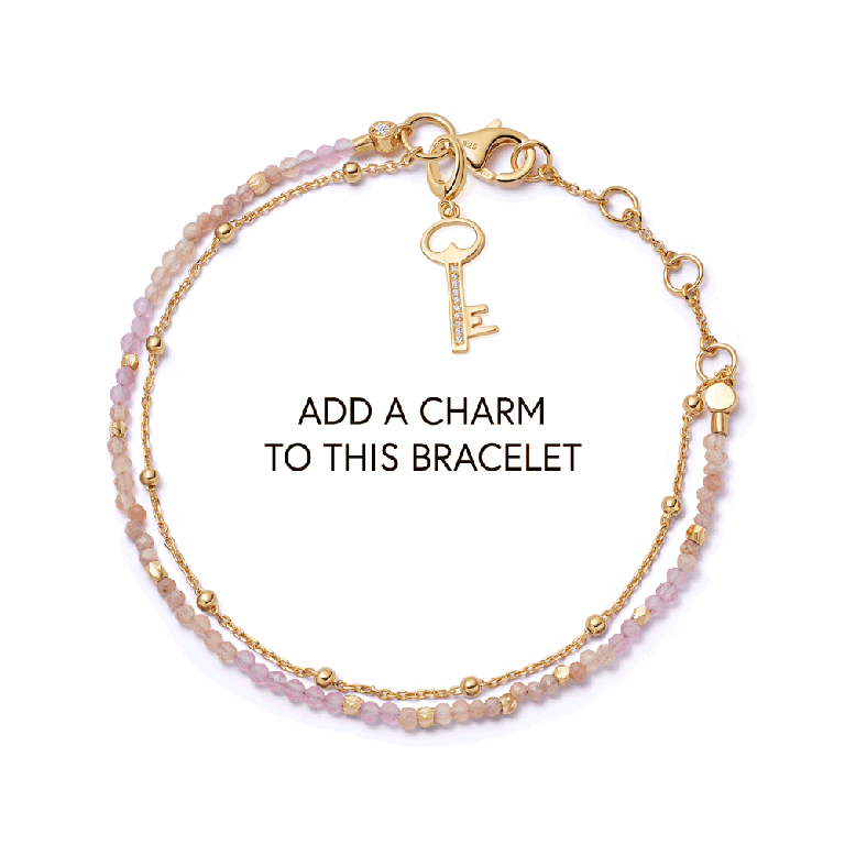 Gold Fine Biography Pink Multi gemstone Bracelet