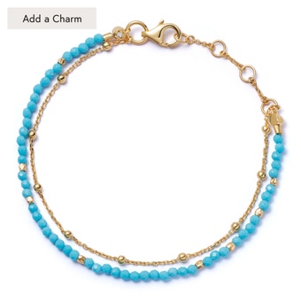 Gold Fine Biography Turquoise Bracelet