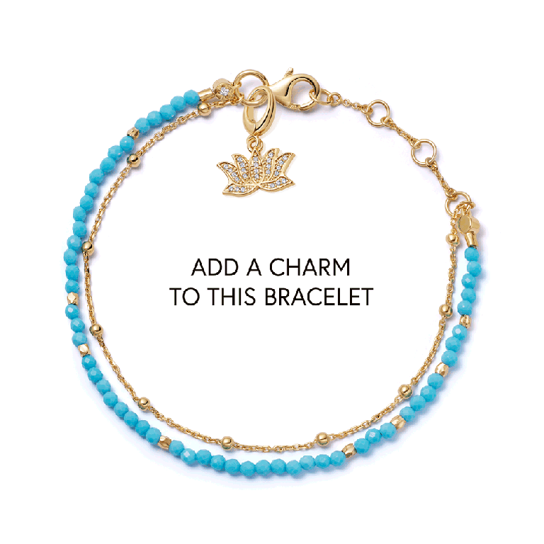 Gold Fine Biography Turquoise Bracelet