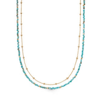 Gold Biography Turquoise Necklace