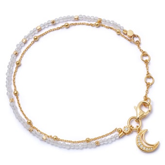 Gold Fine Biography Moonstone Moon Bracelet