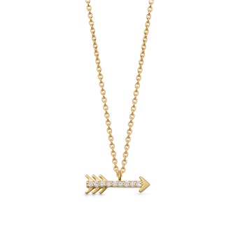 Solid Gold Arrow Lab Grown Diamond Pendant Necklace