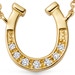 Solid Gold Horseshoe Lab Grown Diamond Pendant Necklace