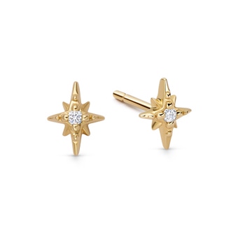 Solid Gold North Star Lab Grown Diamond Stud Earrings