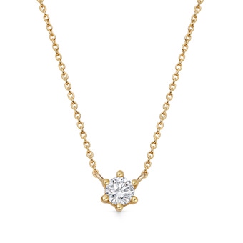 Solid Gold Interstellar Solitaire Lab Grown Diamond Pendant Necklace
