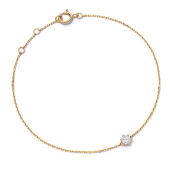 Solid Gold Interstellar Solitaire Lab Grown Diamond Bracelet