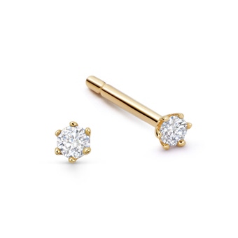 Solid Gold Interstellar Solitaire Lab Grown Diamond Stud Earrings