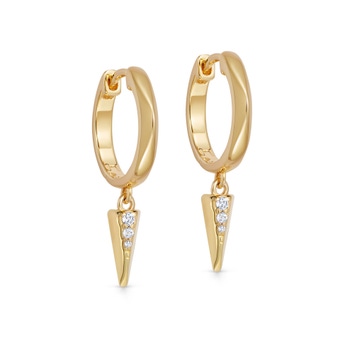 Gold Deco Shard Drop Hoop Earrings | Astley Clarke