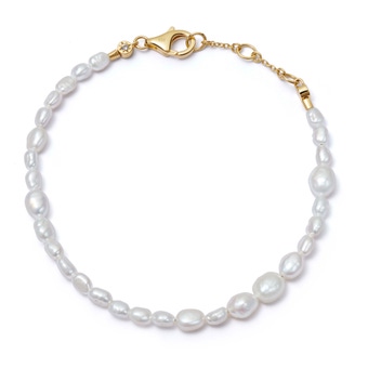 Gold Biography mixed Pearl bracelet