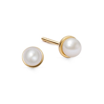 Gold Celestial Pearl stud earring
