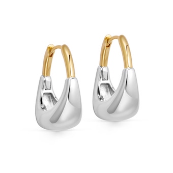 Silver & Gold Chunky Aurora U-Hoop Earrings | Astley Clarke