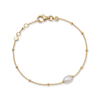 Gold Biography White Pearl Station Bracelet | Astley Clarke