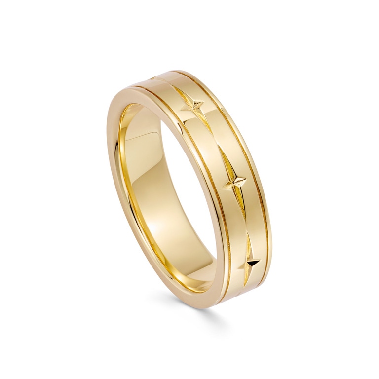 Gold Luna Wide Band Ring | Astley Clarke