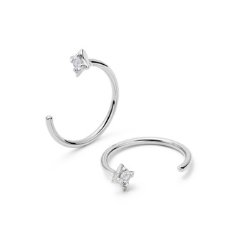Silver Luna Thread Through Hoops | Astley Clarke