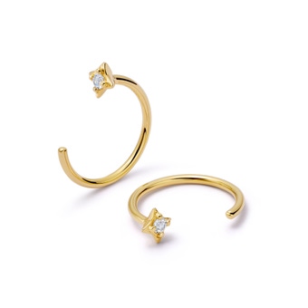 Gold Luna Thread Through Hoop Earrings