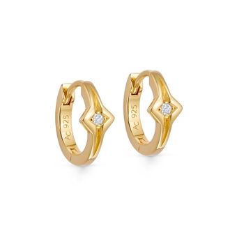 Gold Luna Star Huggie Hoops | Astley Clarke